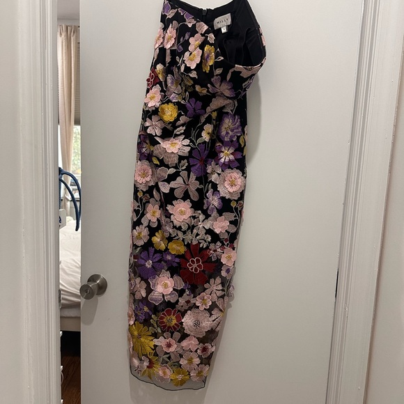 Milly Floral Strapless Midi Dress, Size 6 - Picture 2 of 3
